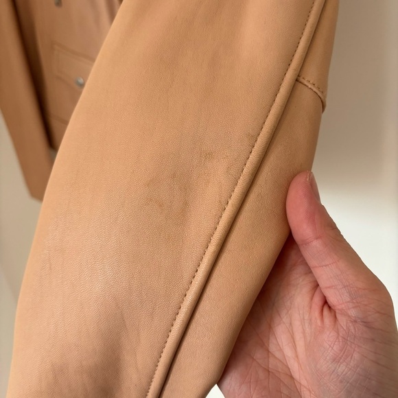 Cole Haan Pastel Pink Leather Moto Jacket - Picture 9 of 16